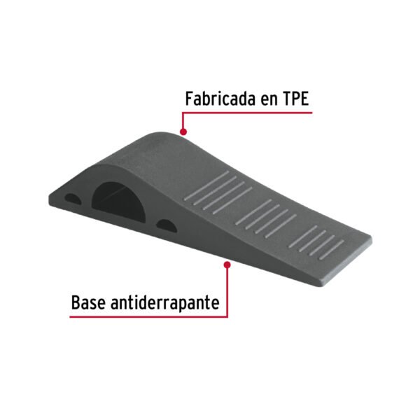 Cuña tope de caucho sintético para puerta de 12 cm, HERMEX