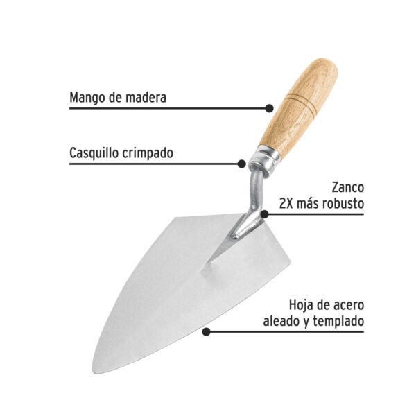 CT-6P+FC1 Cuchara para albañil 6" tipo Filadelfia, PRETUL