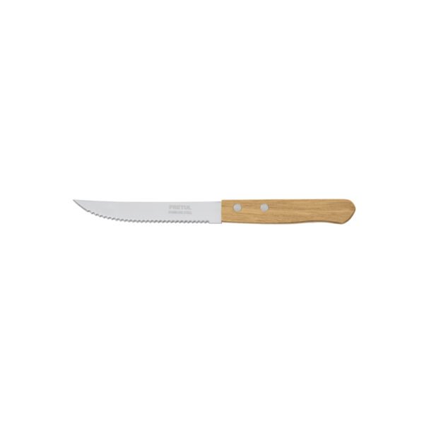Cuchillo con sierra para asado 5" mango de madera, PRETUL