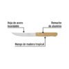 Cuchillo con sierra para asado 5" mango de madera, PRETUL