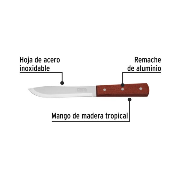 Cuchillo cebollero 6" mango de madera, PRETUL