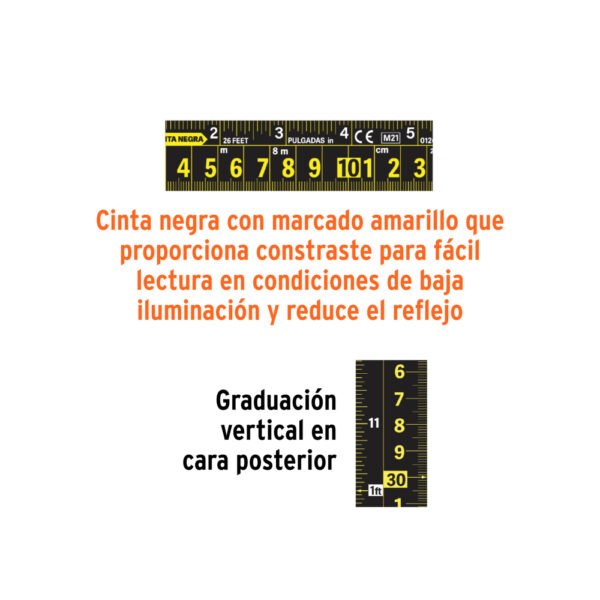 Flexómetro contra impactos 3 m, Cinta Negra 13 mm, TRUPER