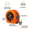 FF-7528+FC1 Flexómetro Gripper contra impactos 8 m cinta 25 mm, TRUPER (copia)