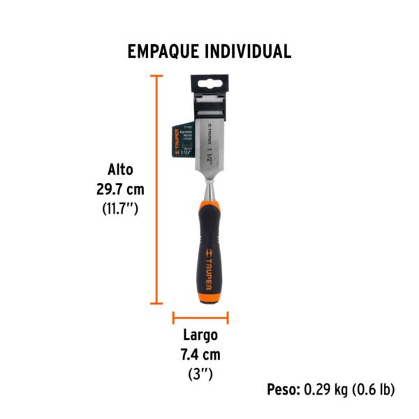 FT-1-1-2+EIND1 Formón 1-1/2" mango Comfort Grip, TRUPER
