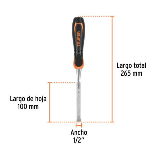 Formón 1/2" mango Comfort Grip, TRUPER