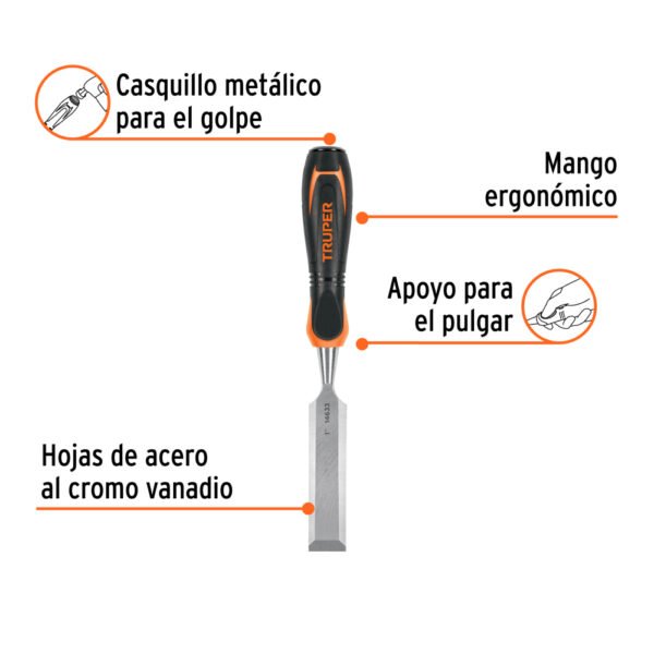 Formón 1" mango Comfort Grip, TRUPER
