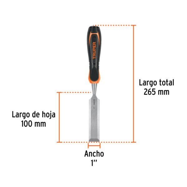 Formón 1" mango Comfort Grip, TRUPER