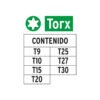 Juego de 7 puntas torx combinadas largo 1", TRUPER EXPERT