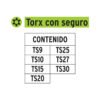 Juego de 7 puntas torx combinadas c/seguro largo 1", EXPERT