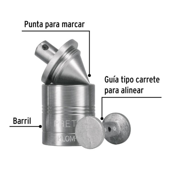 Plomada metálica de 310 g con centro, PRETUL