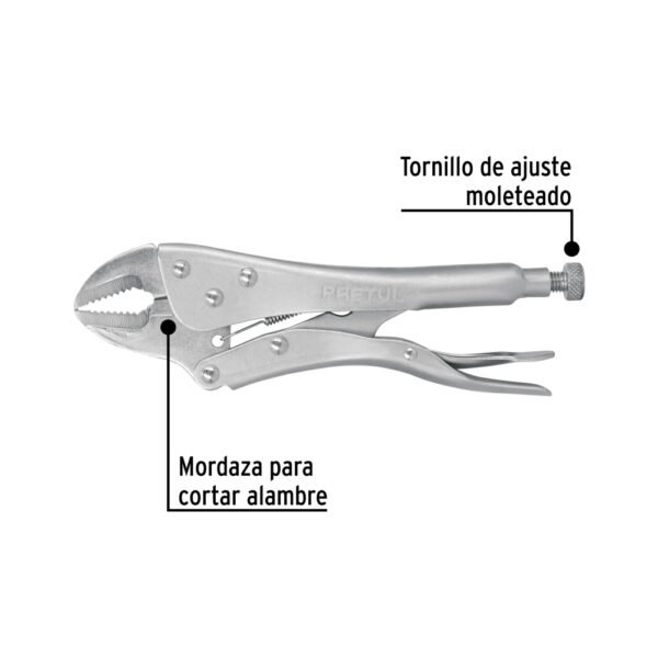 Pinza de presión 10" mordaza recta, PRETUL