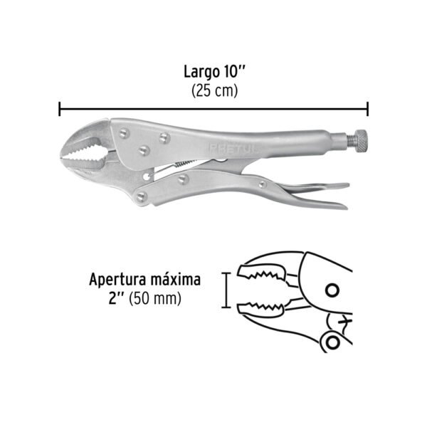 Pinza de presión 10" mordaza recta, PRETUL