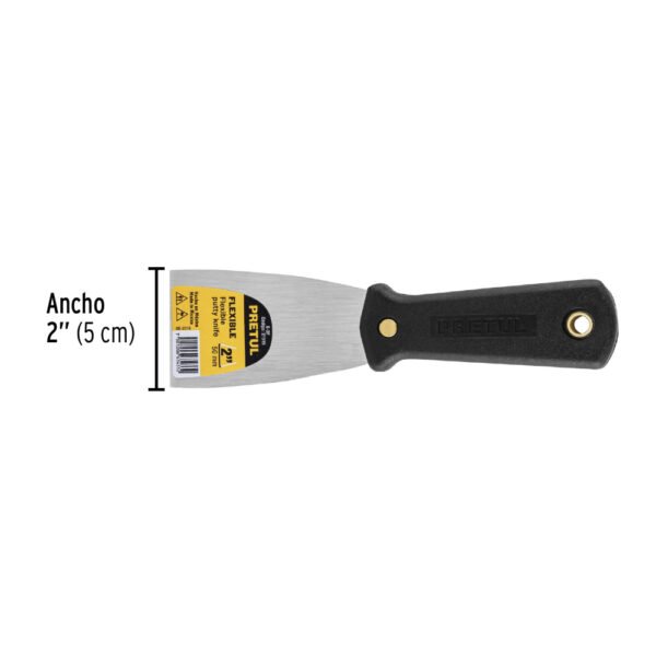 Espátula flexible 2" con mango de plástico, PRETUL