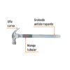 Martillo tubular pulido 16 oz uña curva, TRUPER