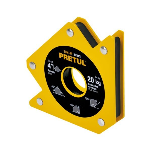 Escuadra magnética para soldar de 4", carga 20 kg, PRETUL